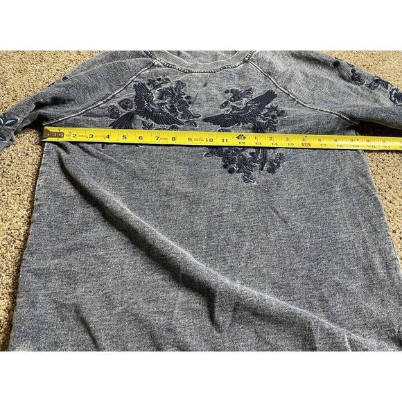 Max Jeans Size Medium Embroidered Pullover Sweater Blue Crew Neck - Picture 6 of 7
